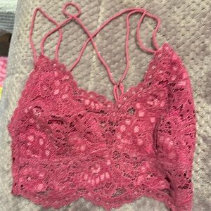 NWT Free People Celine Bralette Pink Lace